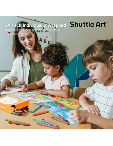 Conjunto de Crayones Shuttle Art 960 unidades 24 colores