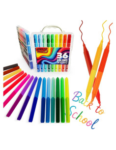 36 Colores Marcadores Doble Cara INNMUSE Lavables No Tóxicos