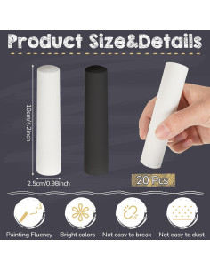 Tiza de Acera Jumbo Chivertion 20 Pcs Negra y Blanca Lavable 2