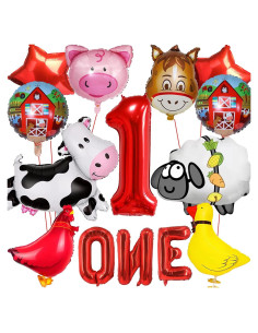 14 Globos de Animales de Granja XIAMOOR para Cumpleaños