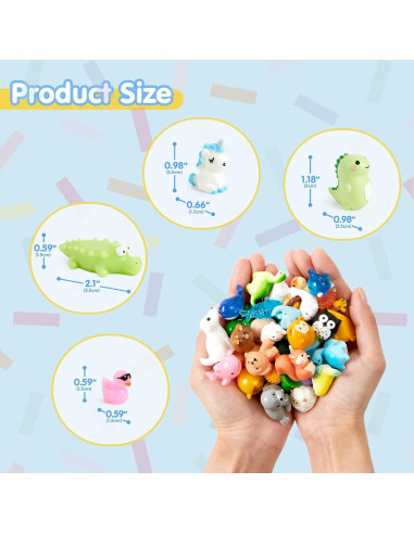 Conjunto de 50 Mini Figuras de Animales de Resina Joyin