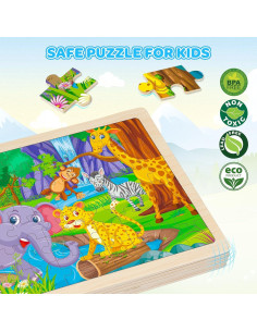 6 Rompecabezas de Madera Duchong para Niños 3-8 Años 60 Piezas 2