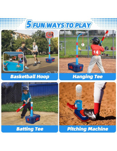 Aro de Baloncesto Ajustable OWNONE 1 + Set T Ball Azul 2