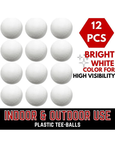 12 Pelotas de T-Ball Jumbo Liberty Imports para Niños - 8.89 cm