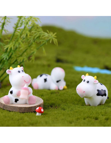 Conjunto de 6 Figuras de Vaca MAOMIA para Jardines y Pasteles