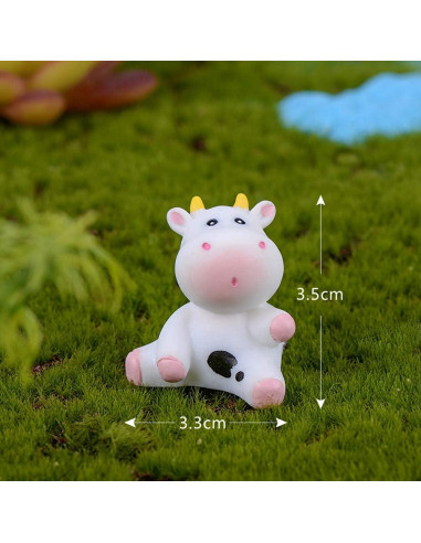 Conjunto de 6 Figuras de Vaca MAOMIA para Jardines y Pasteles