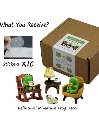 Estatuillas de Ranas Lindas Refintural - Conjunto Verde 1
