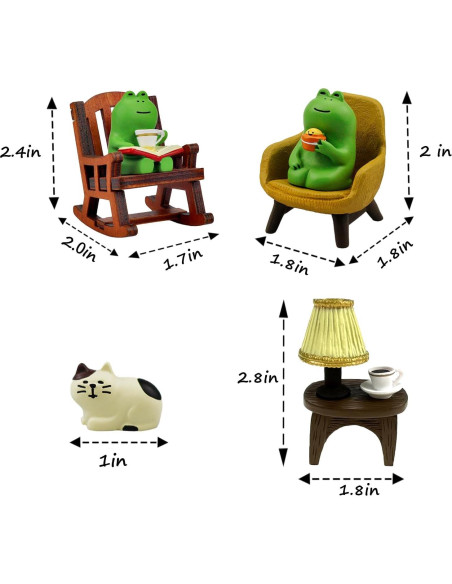 Estatuillas de Ranas Lindas Refintural - Conjunto Verde 1 Estatuillas de Ranas Lindas Refintural - Conjunto Verde 1