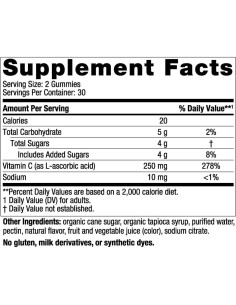 Gomitas de Vitamina C Nordic Naturals 60 unidades 250 mg Mandarina 2