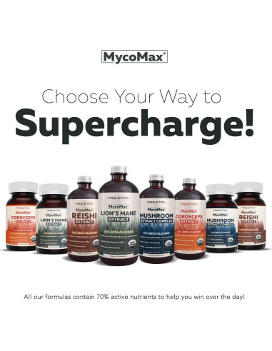 Cápsulas de Extracto de Hongo Cordyceps Orgánico - 60 Unidades - 70% Beta Glucanos