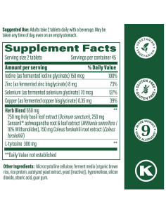 MegaFood Suplemento para Tiroides 60 Tabletas Vegetariano 2