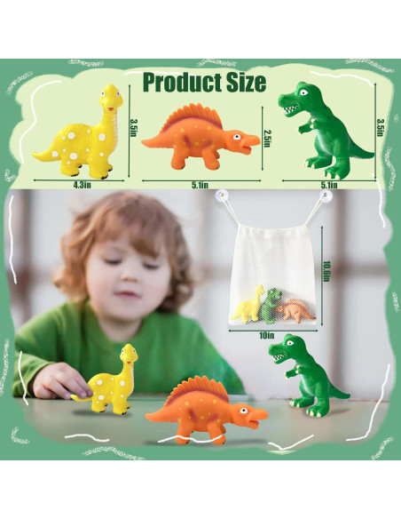 Juguetes de baño dinosaurios Shantou 3 piezas sin agujero