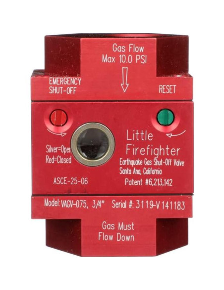 Válvula de Cierre de Gas Watts VAGV100 1" Plata para Terremotos