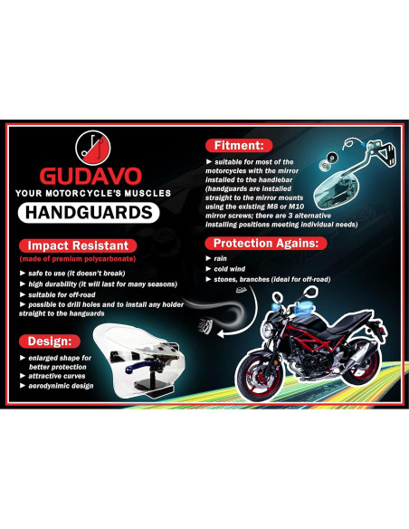 Deflectores de Viento para Manos GUDAVO 8mm 10mm Compatibles Deflectores de Viento para Manos GUDAVO 8mm 10mm Compatibles