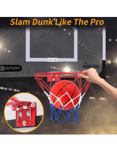 Aro de Baloncesto NZQXJXZ 66x43 cm Profesional con 2 Pelotas 2