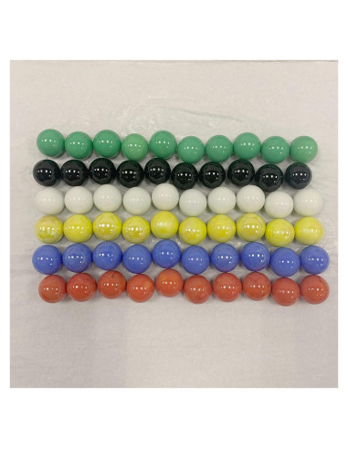 60 Canicas de Vidrio Sólido 25mm para Damas Chinas y Juegos