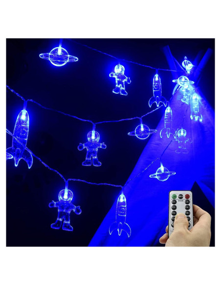 Luces de Cadena LED Mankinlu 20 LEDs 3.35 m Cohete Azul