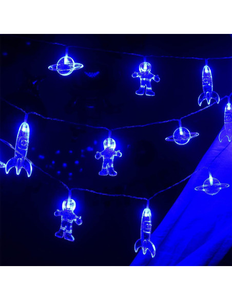 Luces de Cadena LED Mankinlu 20 LEDs 3.35 m Cohete Azul
