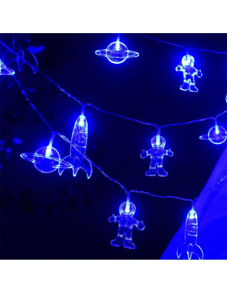 Luces de Cadena LED Mankinlu 20 LEDs 3.35 m Cohete Azul