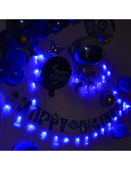 Luces de Cadena LED Mankinlu 20 LEDs 3.35 m Cohete Azul