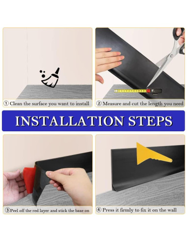 Moldura de Zócalo Flexible Autoadhesiva LSGCQ 10.16cm x 12.19m