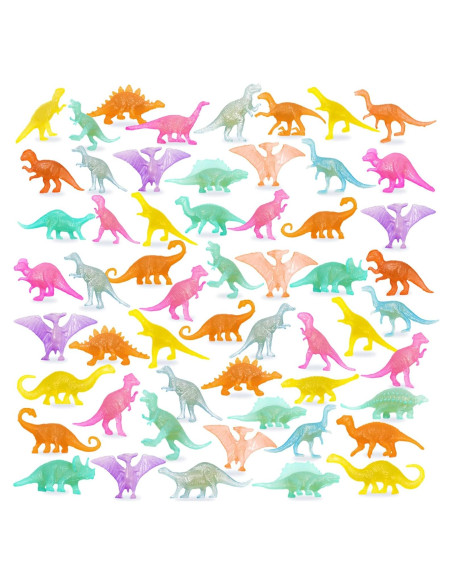 Set de 78 Figuras de Dinosaurios Brillantes OuMuaMua 5-7.6 cm