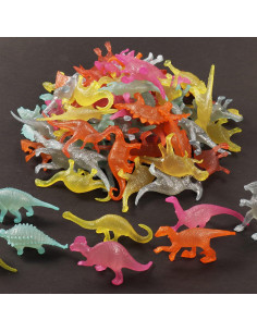 Set de 78 Figuras de Dinosaurios Brillantes OuMuaMua 5-7.6 cm 2
