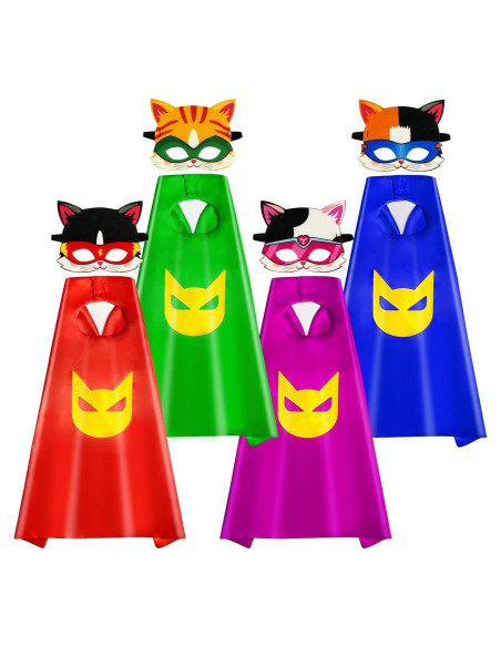 Disfraz de Super Kitty para Niños - 4 Capas y Máscaras QCFDLCX Disfraz de Super Kitty para Niños - 4 Capas y Máscaras QCFDLCX