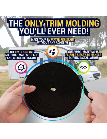 Moldura de Recorte para RV LATCH.IT 30.48m x 2.54cm Negro