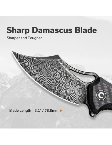 Cuchillo Plegable CIVIVI Chiro Damasco 7.87 cm Mango G10