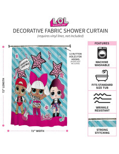 Cortina de Ducha Decorativa Franco 72x72 cm LOL Surprise 2