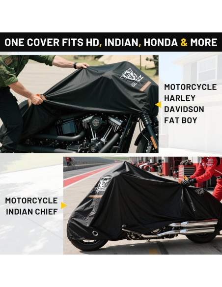 Cubierta de Motocicleta XYZCTEM Impermeable Ajuste Universal 220 cm