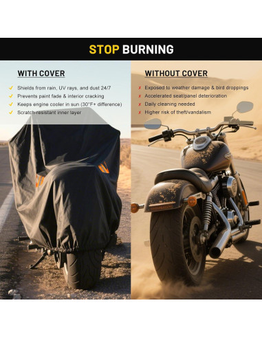 Cubierta de Motocicleta XYZCTEM Impermeable Ajuste Universal 220 cm
