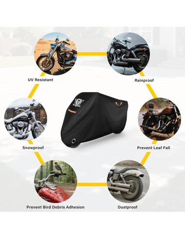 Cubierta de Motocicleta XYZCTEM Impermeable Ajuste Universal 220 cm