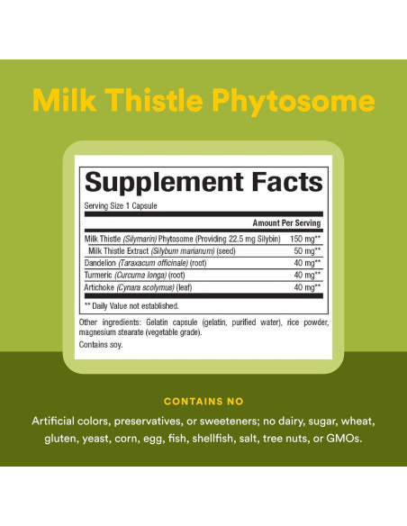 Cápsulas de Cardo Mariano HerbalFactors 90 unidades - Apoyo Hepático
