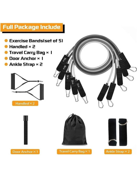 Bandas de Resistencia VEICK 150LBS - 5 Niveles Ajustables