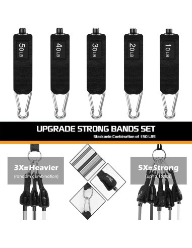 Bandas de Resistencia VEICK 150LBS - 5 Niveles Ajustables