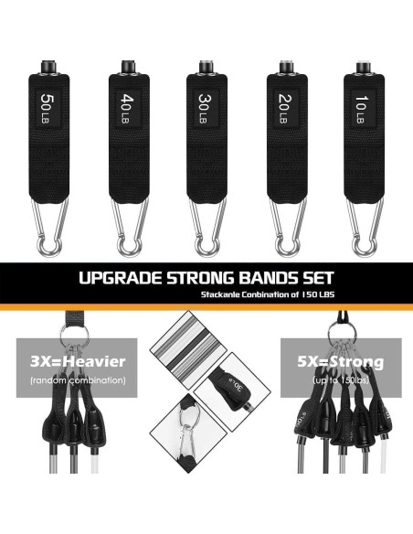 Bandas de Resistencia VEICK 150LBS - 5 Niveles Ajustables