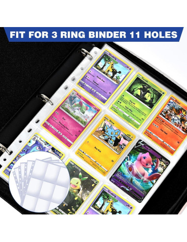 Paquete de 42 Hojas Fundas Tarjetas Doble Cara YHIJF 9 Bolsillos