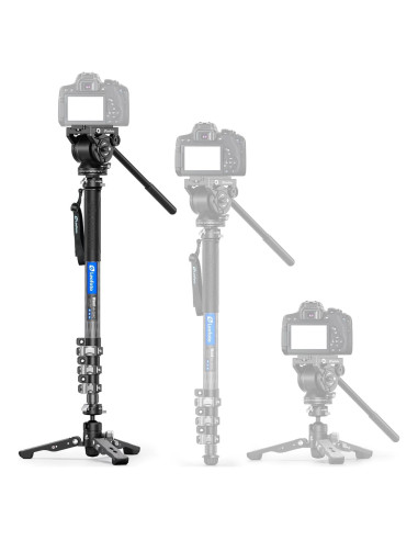 Monopie de fibra de carbono Leofoto MV-324C 160 cm 3 en 1