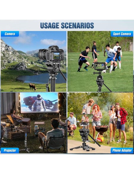 Monopie de fibra de carbono Leofoto MV-324C 160 cm 3 en 1