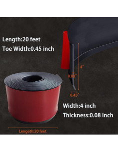 Moldura de Zócalo Flexible Daopu 20 pies Negro Autoadhesiva 2