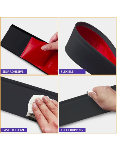 Moldura de Zócalo Flexible Daopu 20 pies Negro Autoadhesiva