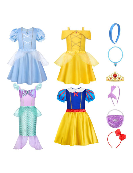 Vestido de Princesa ReliBeauty para Niñas 3-8 Años - Conjunto de Disfraz Vestido de Princesa ReliBeauty para Niñas 3-8 Años - Conjunto de Disfraz