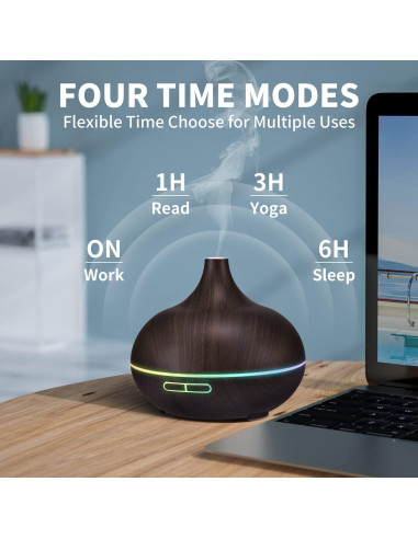 Difusor de Aroma HLS 550ML Ultrasónico con Luz y Temporizador