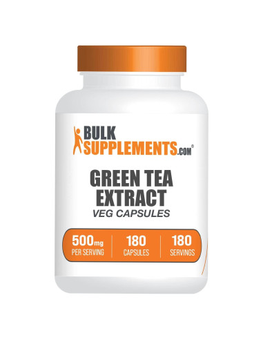 Cápsulas de Extracto de Té Verde BulkSupplements 500mg 180 Unidades