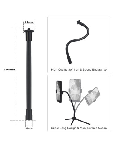 Soporte de cámara flexible KAGYOKU 11" con cabezal giratorio