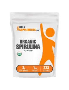 Polvo de Espirulina Orgánica BulkSupplements 1kg - Superalimento Vegano