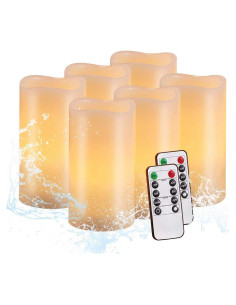 Juego de 6 Velas LED Parpadeantes Salipt - A Prueba de Agua
