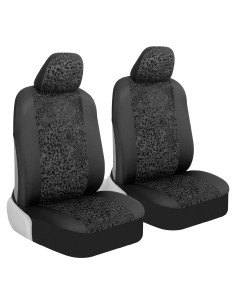 Cubiertas de Asiento de Coche BDK Leopardo Negro Ajuste Universal
